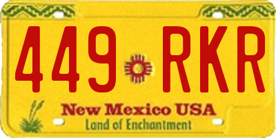 NM license plate 449RKR