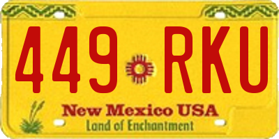 NM license plate 449RKU