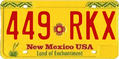 NM license plate 449RKX