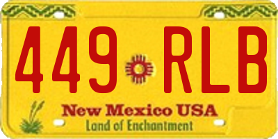 NM license plate 449RLB