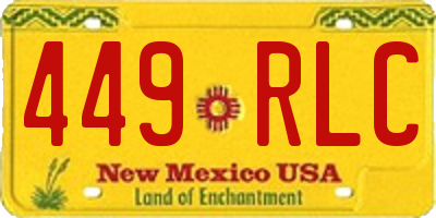 NM license plate 449RLC