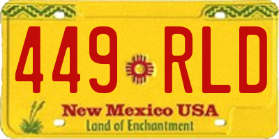 NM license plate 449RLD