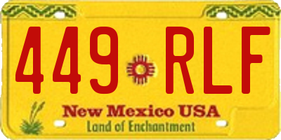 NM license plate 449RLF