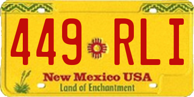 NM license plate 449RLI