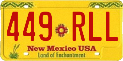 NM license plate 449RLL