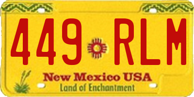 NM license plate 449RLM