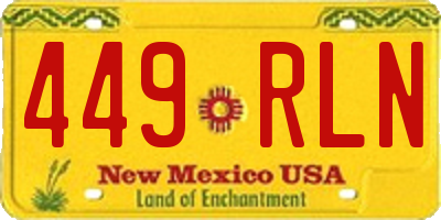 NM license plate 449RLN