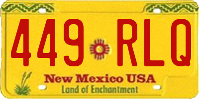 NM license plate 449RLQ