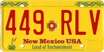 NM license plate 449RLV