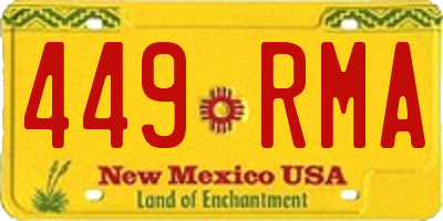 NM license plate 449RMA