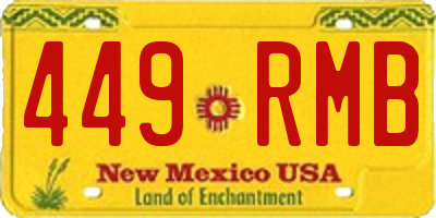 NM license plate 449RMB