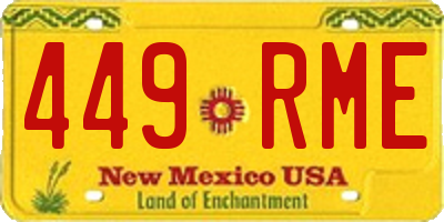 NM license plate 449RME