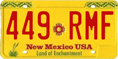NM license plate 449RMF