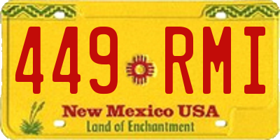 NM license plate 449RMI