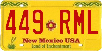 NM license plate 449RML