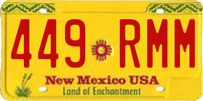 NM license plate 449RMM