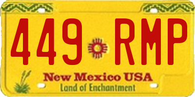NM license plate 449RMP