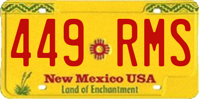 NM license plate 449RMS