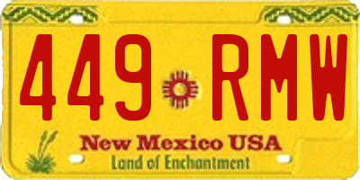 NM license plate 449RMW