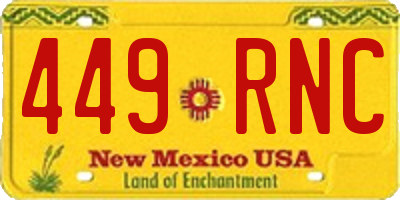 NM license plate 449RNC