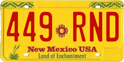 NM license plate 449RND