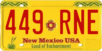 NM license plate 449RNE