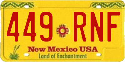 NM license plate 449RNF