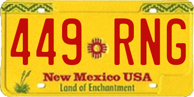 NM license plate 449RNG