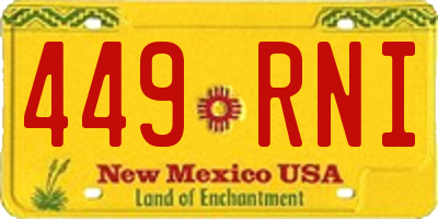 NM license plate 449RNI