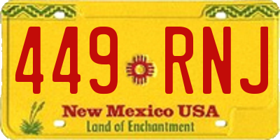 NM license plate 449RNJ