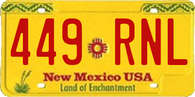 NM license plate 449RNL