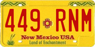 NM license plate 449RNM