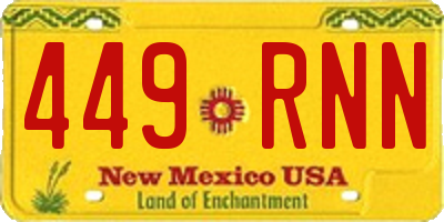 NM license plate 449RNN