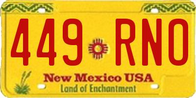 NM license plate 449RNO