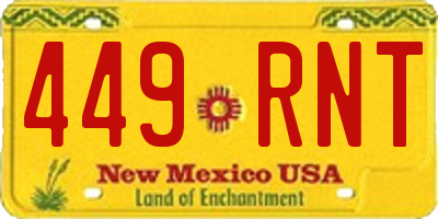 NM license plate 449RNT