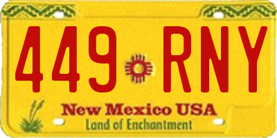 NM license plate 449RNY