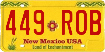 NM license plate 449ROB