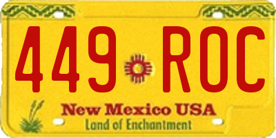 NM license plate 449ROC