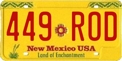 NM license plate 449ROD