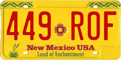 NM license plate 449ROF