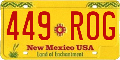 NM license plate 449ROG