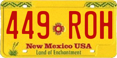 NM license plate 449ROH