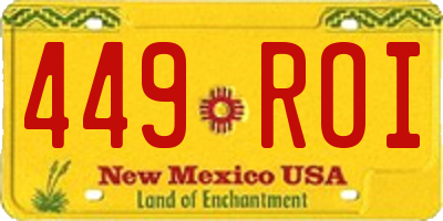 NM license plate 449ROI