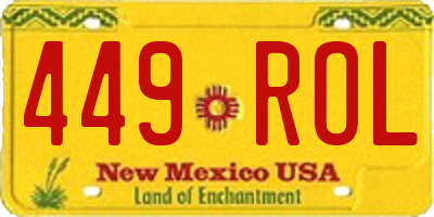 NM license plate 449ROL