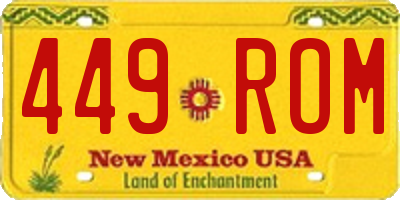 NM license plate 449ROM
