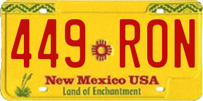 NM license plate 449RON