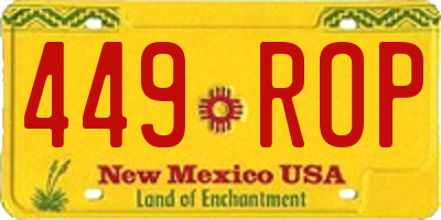 NM license plate 449ROP