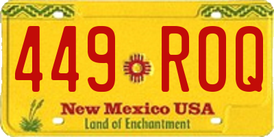 NM license plate 449ROQ