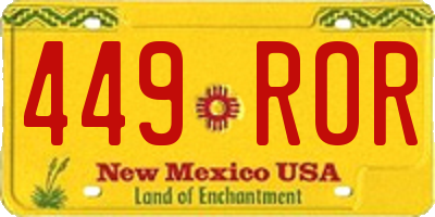 NM license plate 449ROR