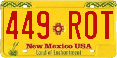 NM license plate 449ROT